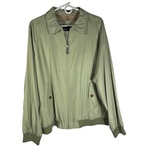 Bobby Jones Collection‎ Water Resistant Silk Jacket Green Full Zip Men's L NWOT